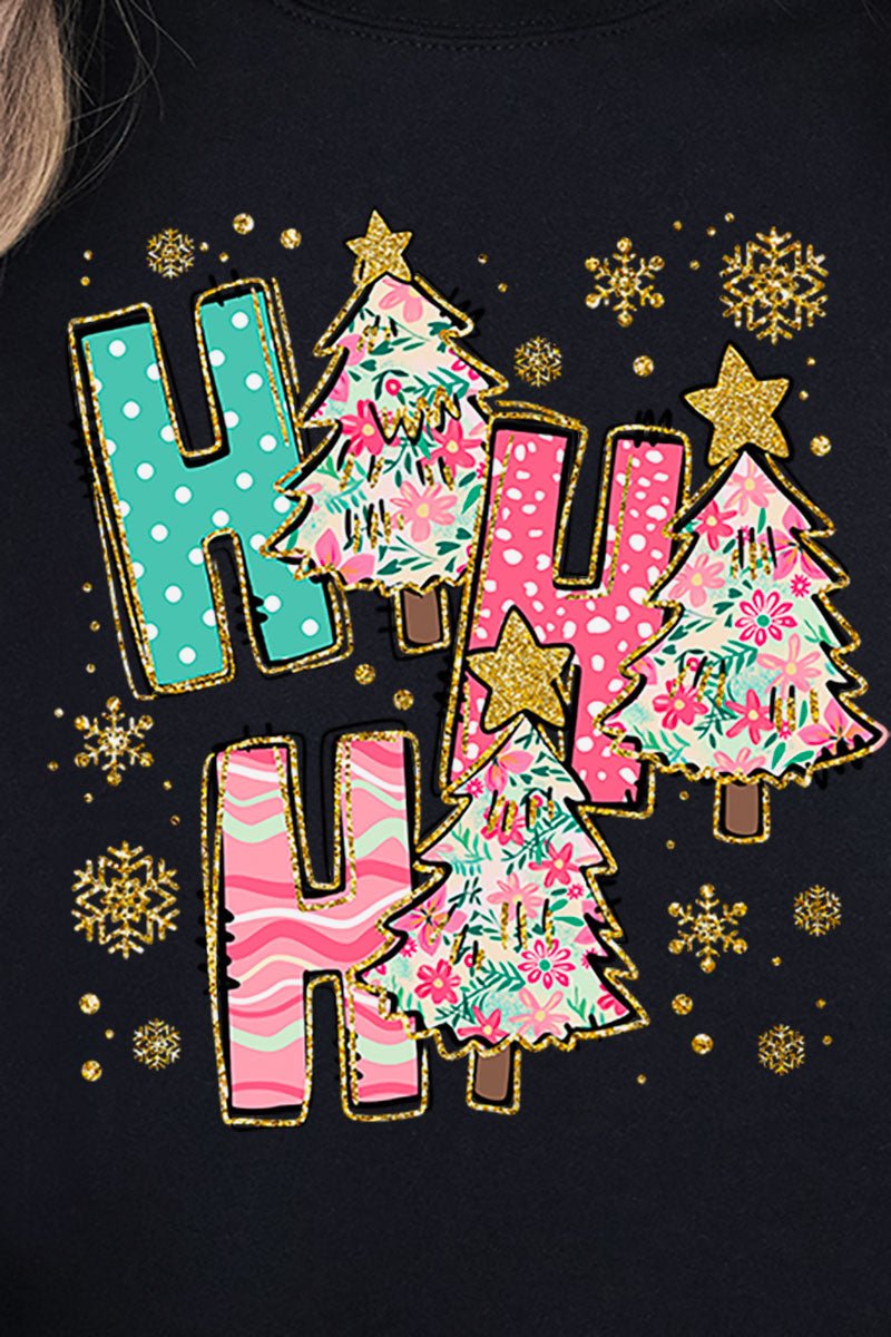 Sparkle Ho Ho Ho Preppy Blossom Unisex NuBlend Crew Sweatshirt - Wholesale Accessory Market