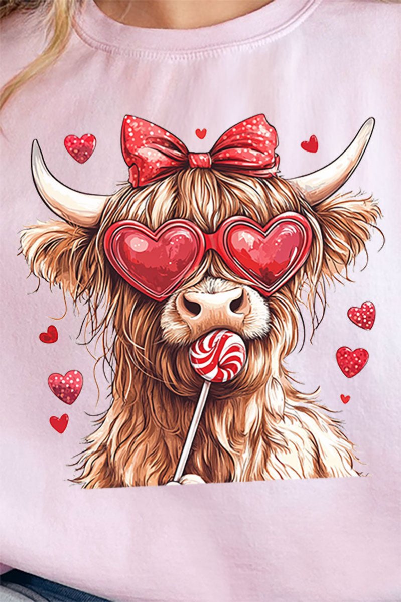 Sucker For Love Highland Cow Unisex NuBlend Crew Sweatshirt - Wholesale Accessory Market