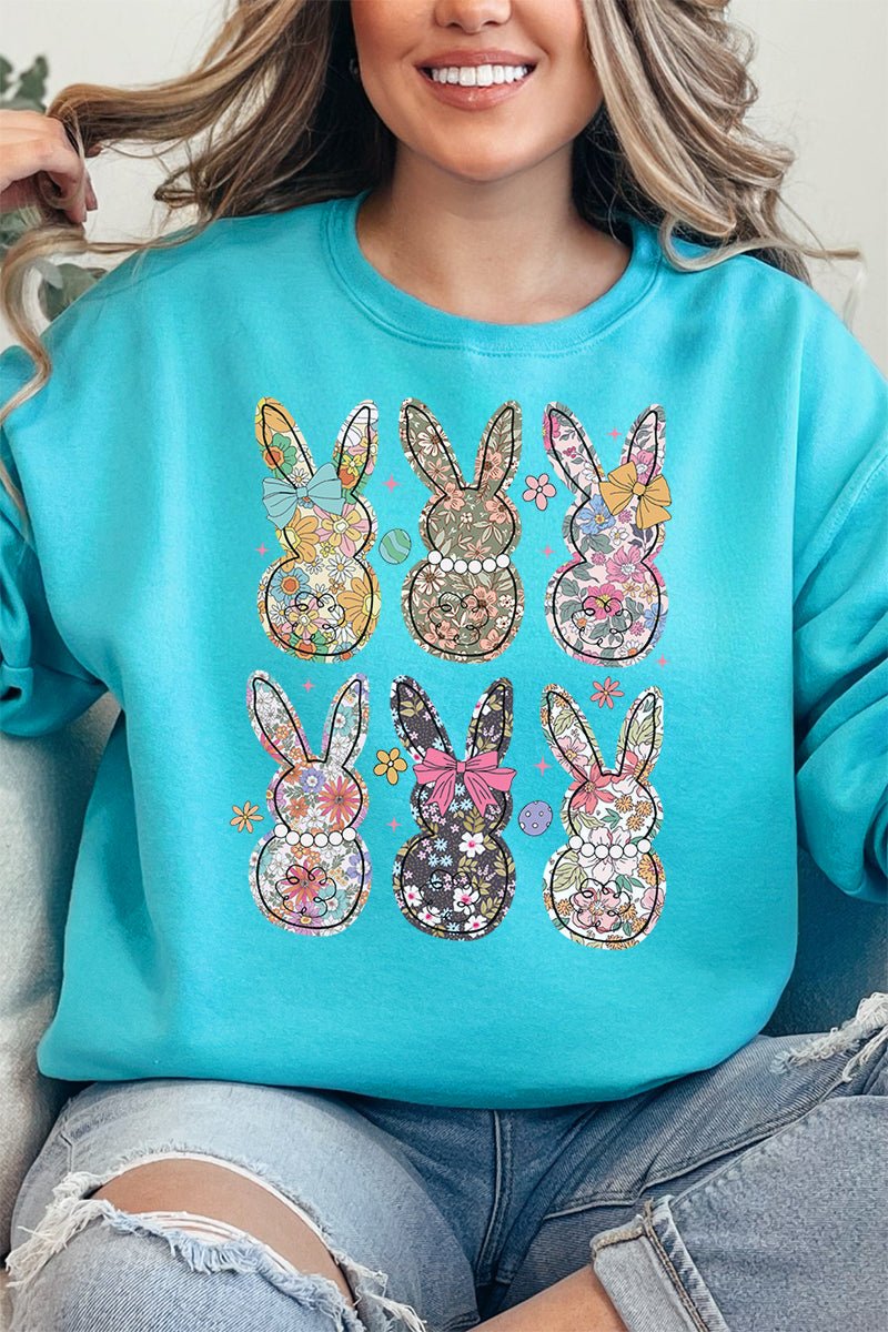 Vintage Bunny Blooms Unisex NuBlend Crew Sweatshirt - Wholesale Accessory Market