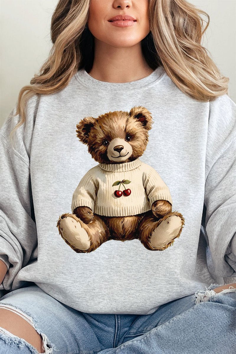 Vintage Cherry Teddy Bear Unisex NuBlend Crew Sweatshirt - Wholesale Accessory Market