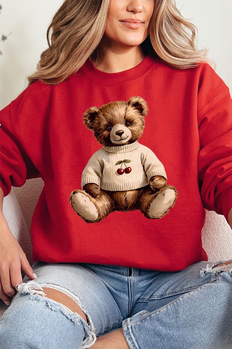 Vintage Cherry Teddy Bear Unisex NuBlend Crew Sweatshirt - Wholesale Accessory Market