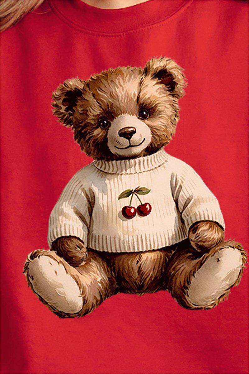 Vintage Cherry Teddy Bear Unisex NuBlend Crew Sweatshirt - Wholesale Accessory Market