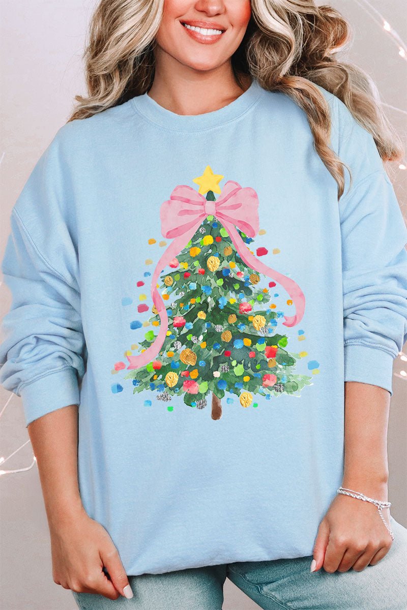 Watercolor Dots Christmas Tree Unisex NuBlend Crew Sweatshirt - Wholesale Accessory Market