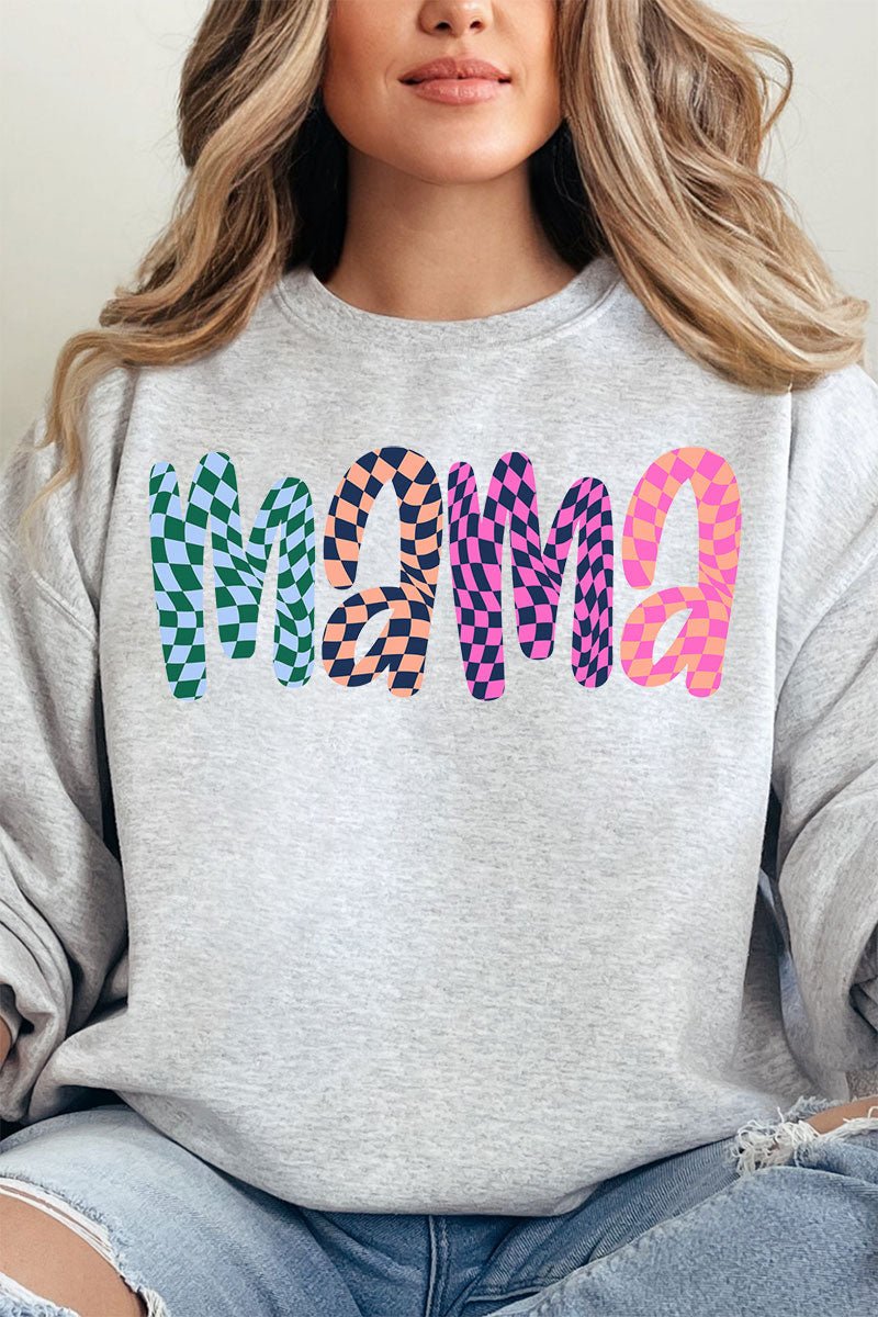 Wavy Checkered Mama Unisex NuBlend Crew Sweatshirt - Wholesale Accessory Market