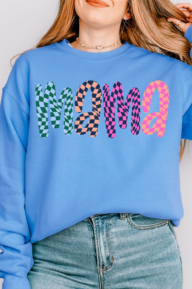 Wavy Checkered Mama Unisex NuBlend Crew Sweatshirt - Wholesale Accessory Market