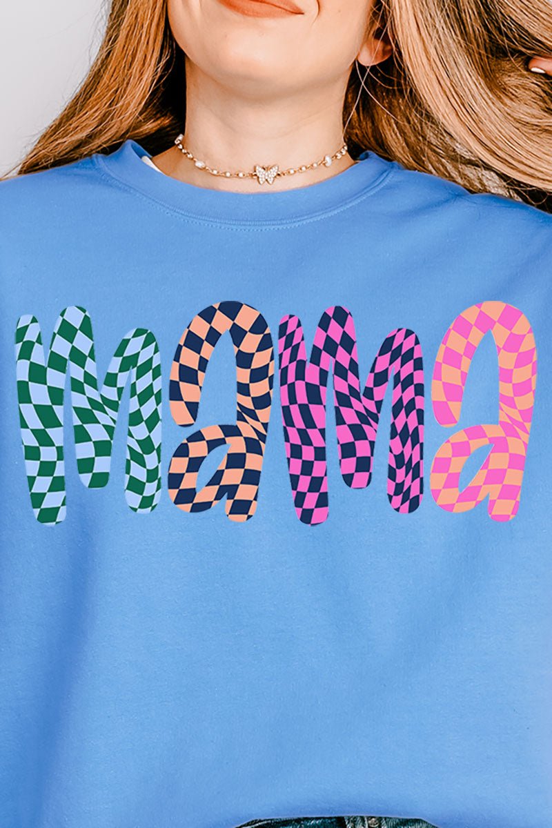 Wavy Checkered Mama Unisex NuBlend Crew Sweatshirt - Wholesale Accessory Market