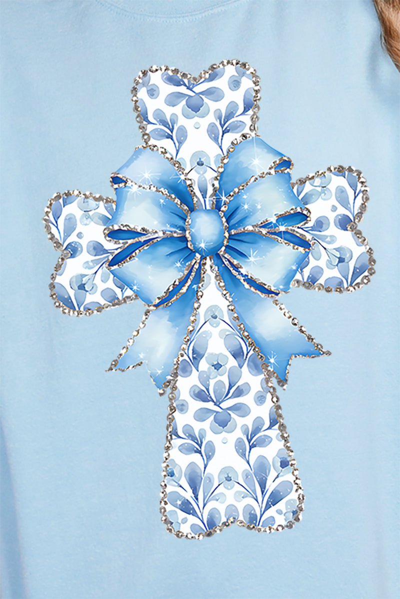 Blue Chinoiserie Cross Unisex NuBlend Crew Sweatshirt - Wholesale Accessory Market