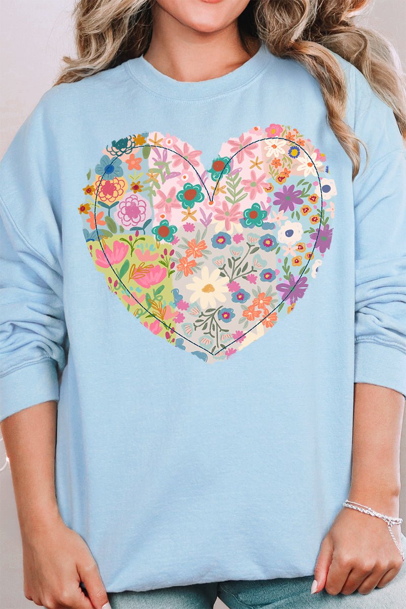 Boho Floral Heart Unisex NuBlend Crew Sweatshirt - Wholesale Accessory Market
