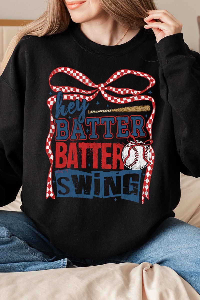 Checkered Hey Batter Batter Unisex NuBlend Crew Sweatshirt - Wholesale Accessory Market