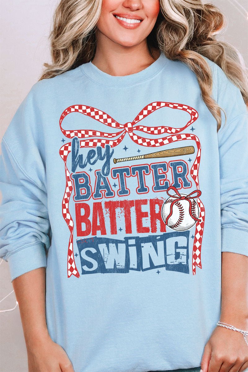 Checkered Hey Batter Batter Unisex NuBlend Crew Sweatshirt - Wholesale Accessory Market