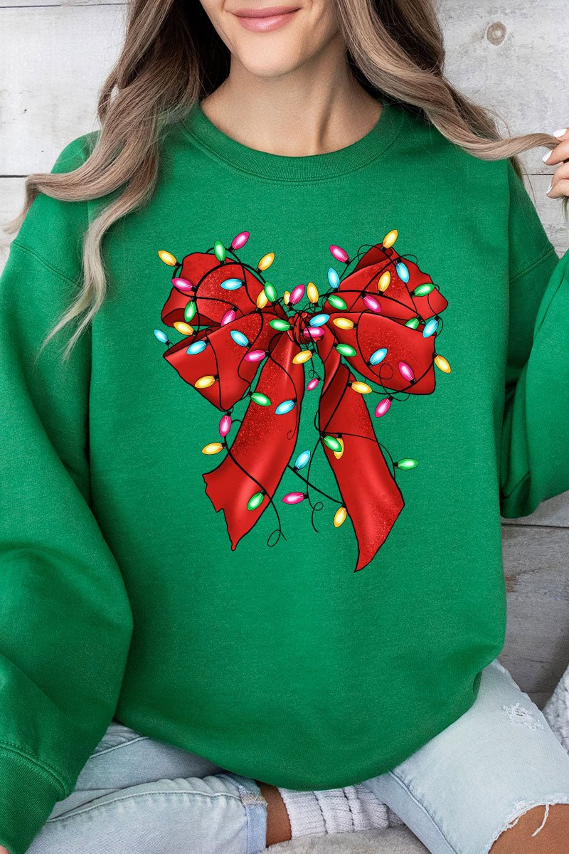 Christmas Lights Coquette Bow Unisex NuBlend Crew Sweatshirt - Wholesale Accessory Market