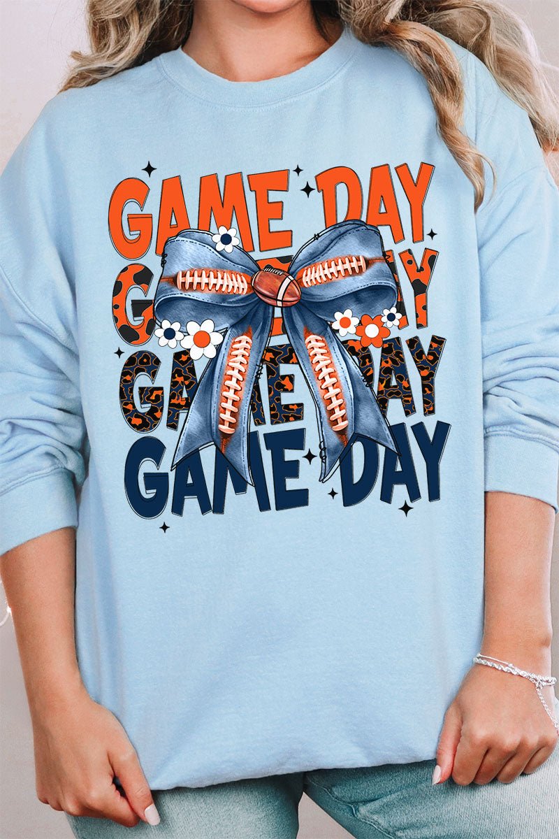 Orange & Blue Stacked Gameday Unisex NuBlend Crew Sweatshirt - Wholesale Accessory Market