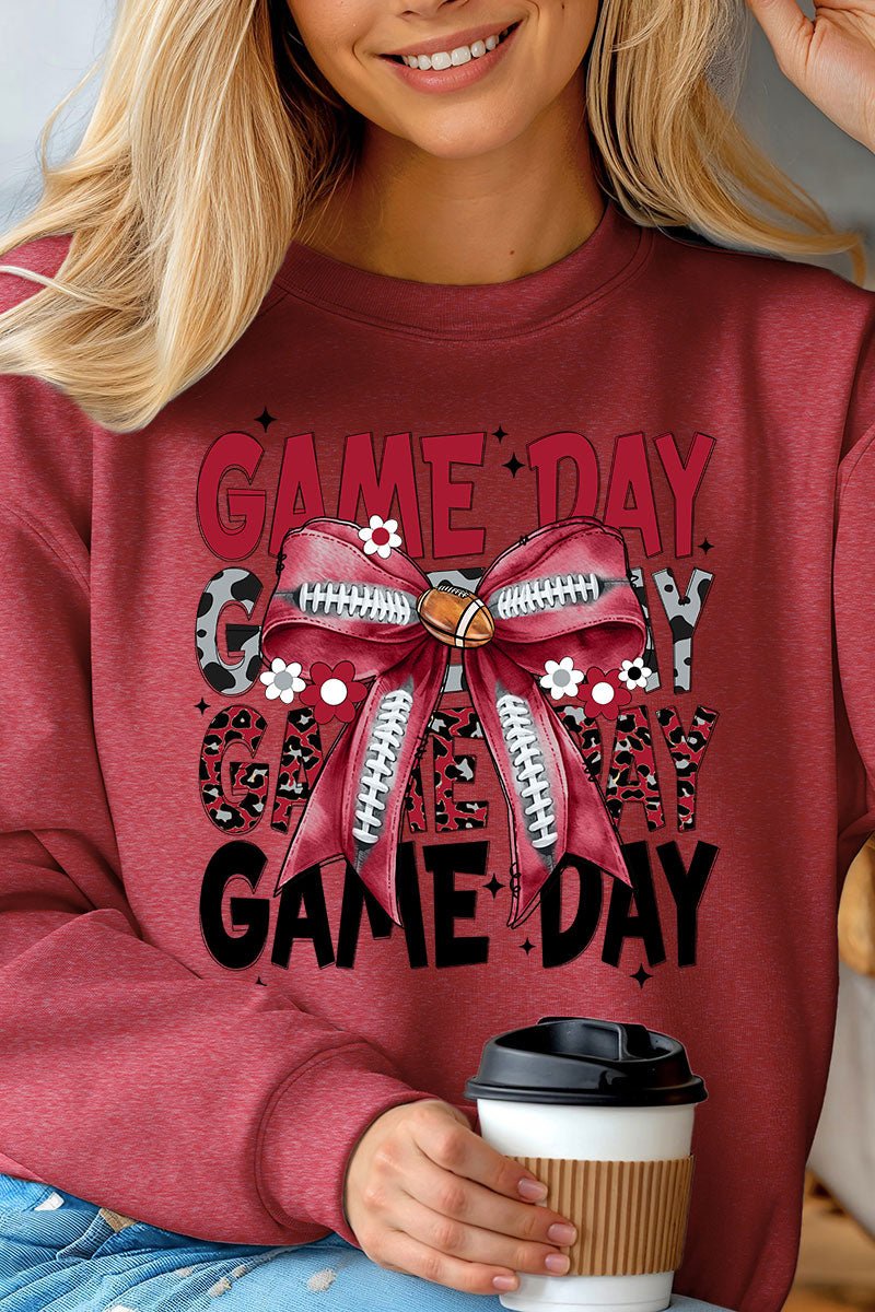 Crimson Stacked Gameday Unisex NuBlend Crew Sweatshirt - Wholesale Accessory Market