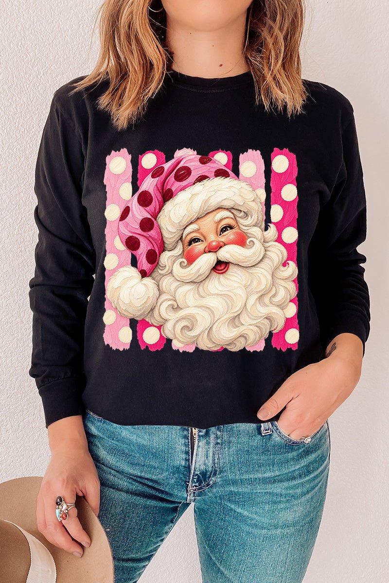 Pink Dot Jolly Santa Comfort Colors Heavyweight Long T-Shirt - Wholesale Accessory Market