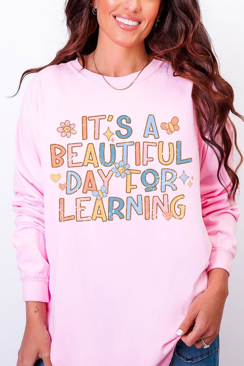 Beautiful Day For Learning Comfort Colors Heavyweight Long Sleeve T-Shirt - Wholesale Accessory Market