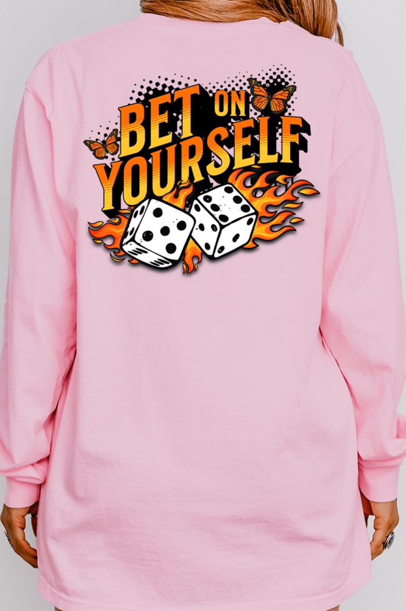 Bet On Yourself Front & Back Design Comfort Colors Heavyweight Long T-Shirt - Wholesale Accessory Market