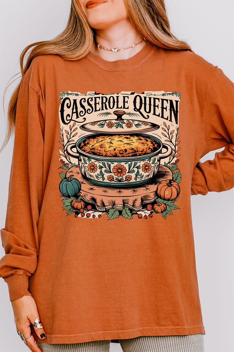 Casserole Queen Comfort Colors Heavyweight Long Sleeve T-Shirt - Wholesale Accessory Market