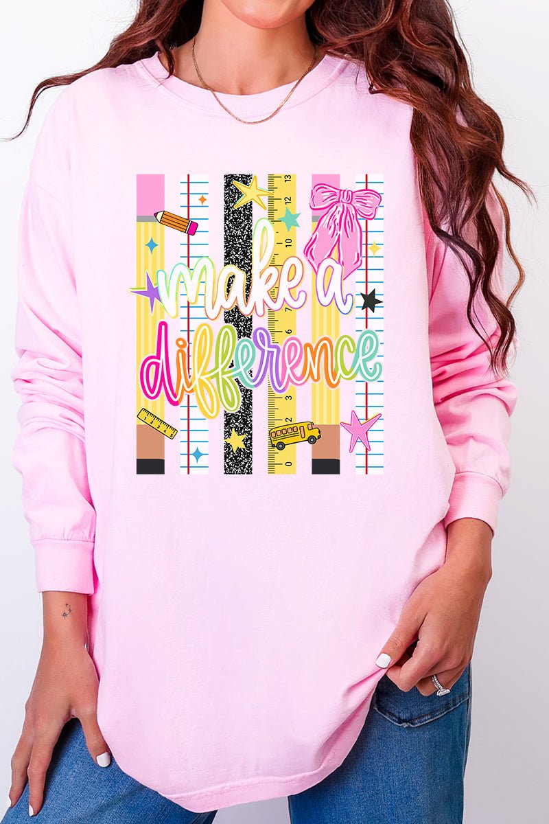 Make A Difference Comfort Colors Heavyweight Long Sleeve T-Shirt - Wholesale Accessory Market