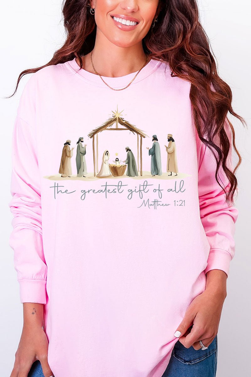 Precious Greatest Gift Of All Comfort Colors Heavyweight Long Sleeve T-Shirt - Wholesale Accessory Market