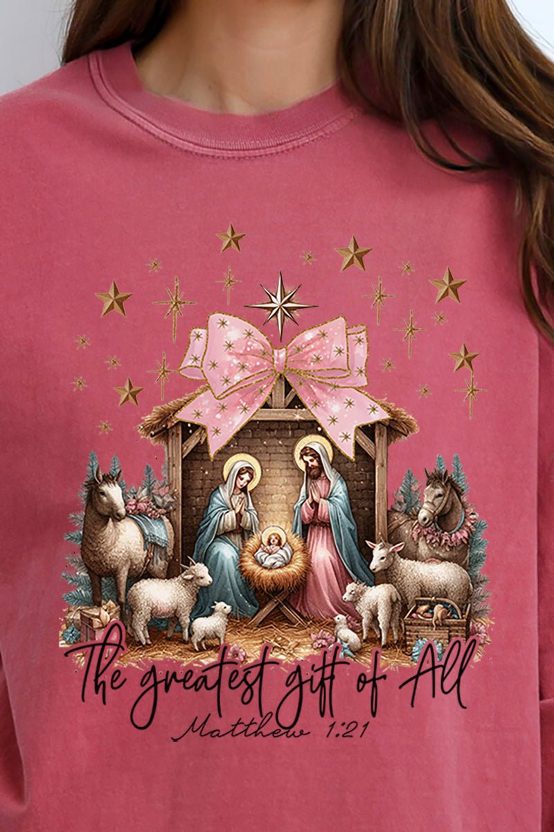 The Greatest Gift Of All Coquette Comfort Colors Heavyweight Long Sleeve T-Shirt - Wholesale Accessory Market