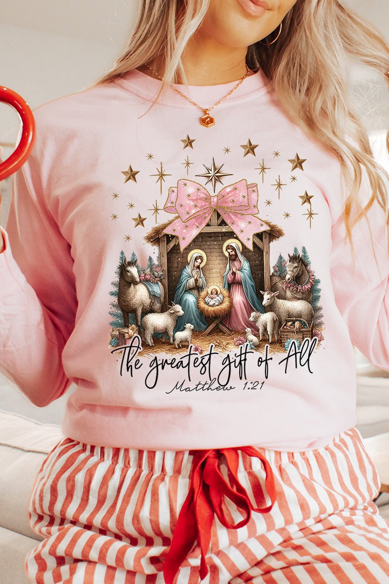 The Greatest Gift Of All Coquette Comfort Colors Heavyweight Long Sleeve T-Shirt - Wholesale Accessory Market