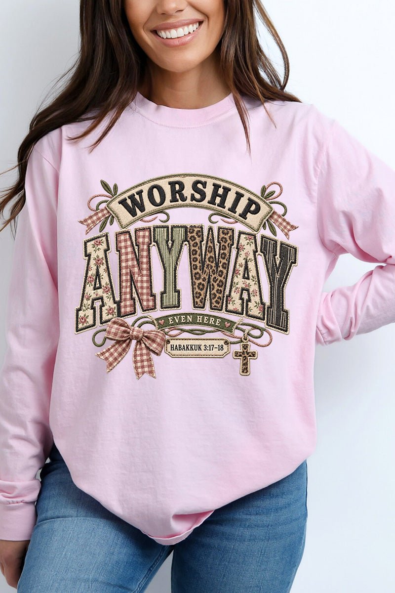Worship Anyway Comfort Colors Heavyweight Long T-Shirt - Wholesale Accessory Market