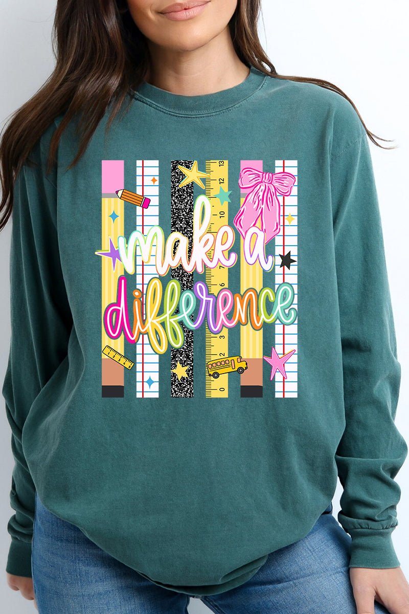 Make A Difference Comfort Colors Heavyweight Long Sleeve T-Shirt - Wholesale Accessory Market