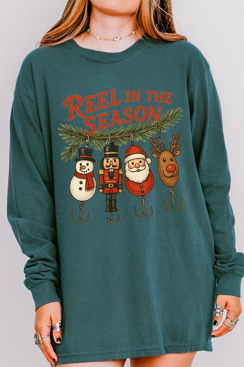 Reel In The Season Comfort Colors Heavyweight Long Sleeve T-Shirt - Wholesale Accessory Market