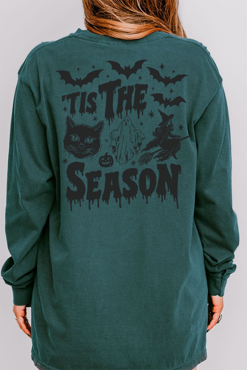 Tis The Season Spooky Front & Back Design Comfort Colors Heavyweight Long T-Shirt - Wholesale Accessory Market