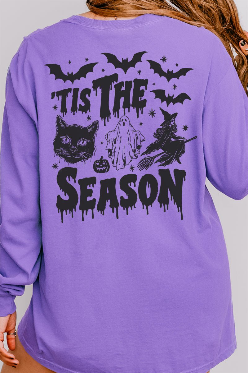 Tis The Season Spooky Front & Back Design Comfort Colors Heavyweight Long T-Shirt - Wholesale Accessory Market