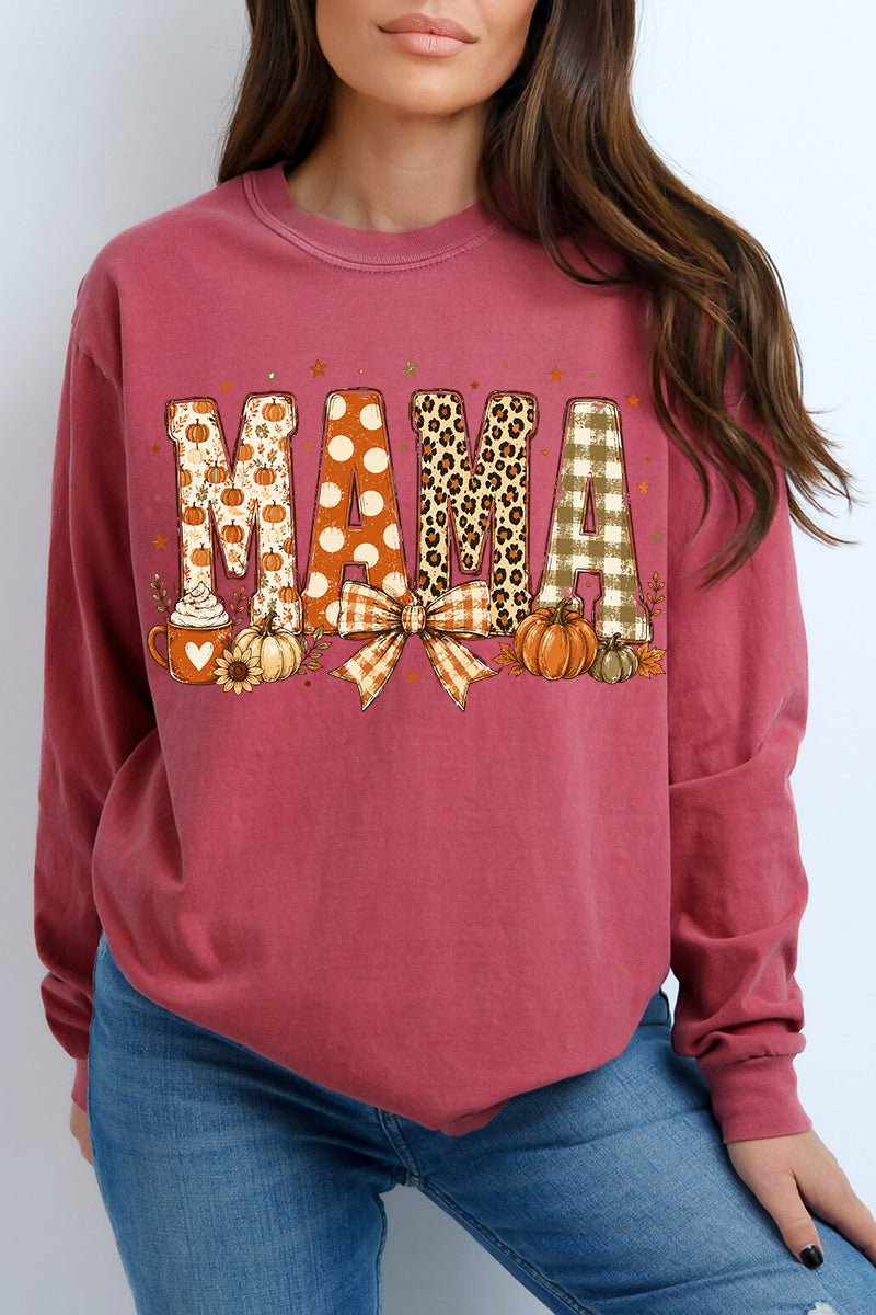 Pumpkin Spice Mama Comfort Colors Heavyweight Long T-Shirt - Wholesale Accessory Market