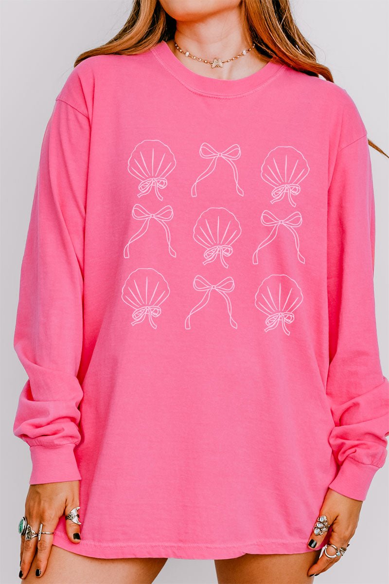 Bows And Shells Comfort Colors Heavyweight Long Sleeve T-Shirt - Wholesale Accessory Market