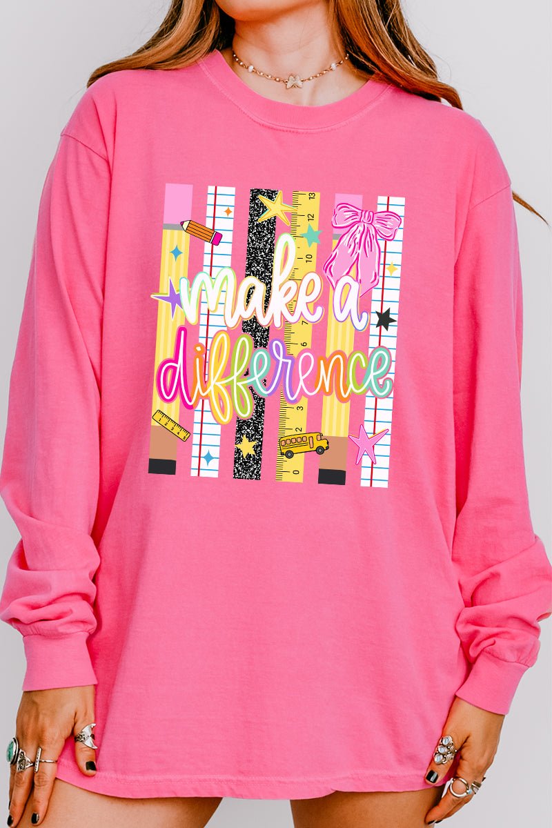 Make A Difference Comfort Colors Heavyweight Long Sleeve T-Shirt - Wholesale Accessory Market