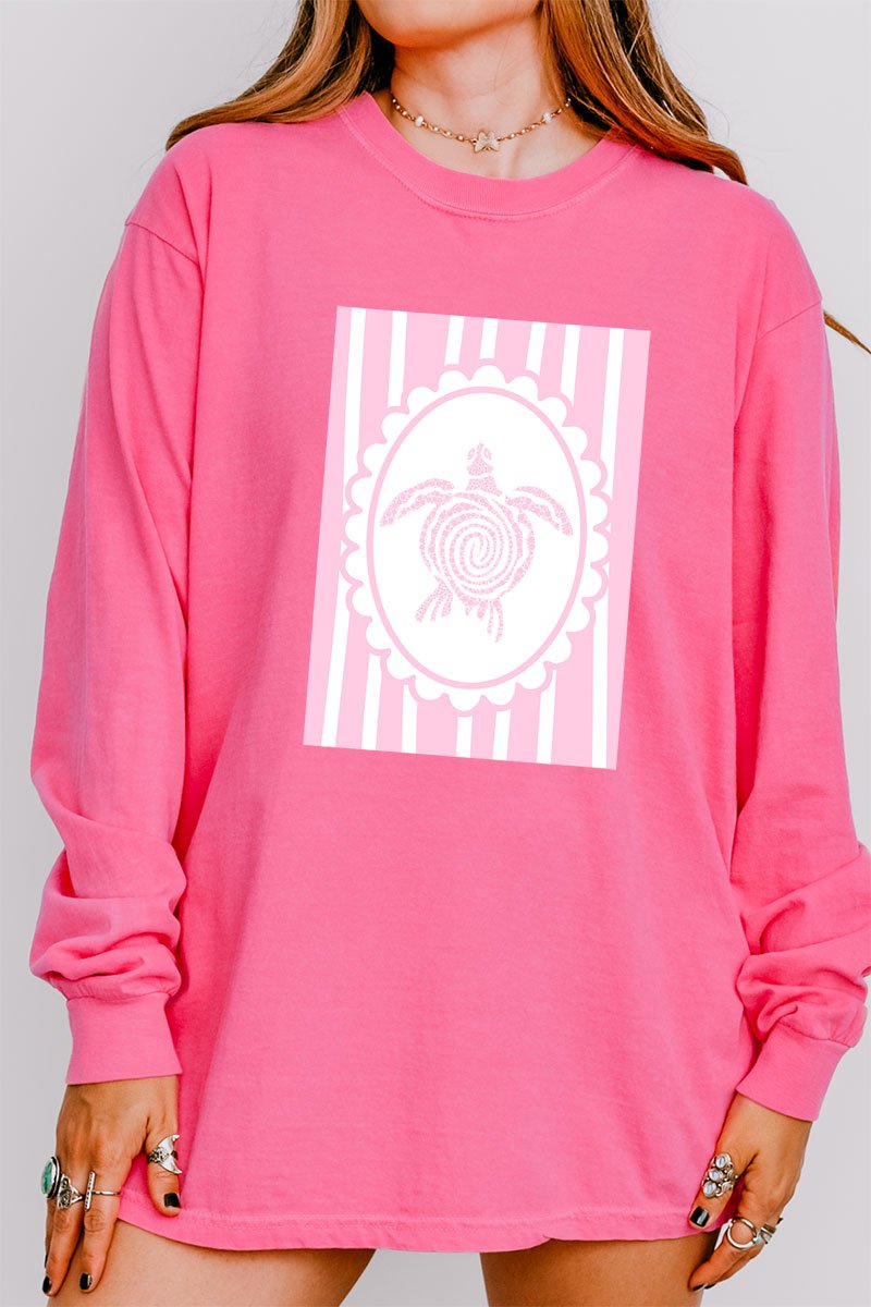 Scalloped Sea Turtle Comfort Colors Heavyweight Long Sleeve T-Shirt - Wholesale Accessory Market