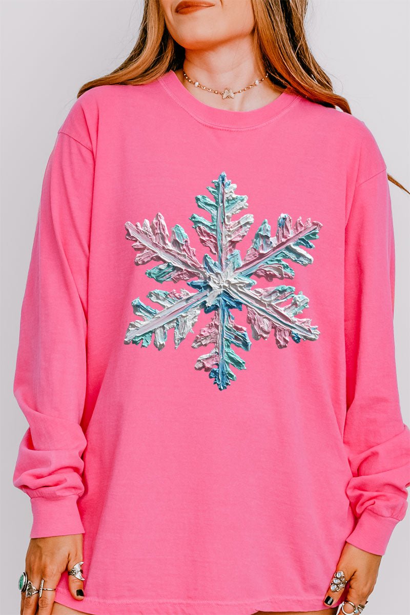 The Painted Snowflake Comfort Colors Heavyweight Long Sleeve T-Shirt - Wholesale Accessory Market