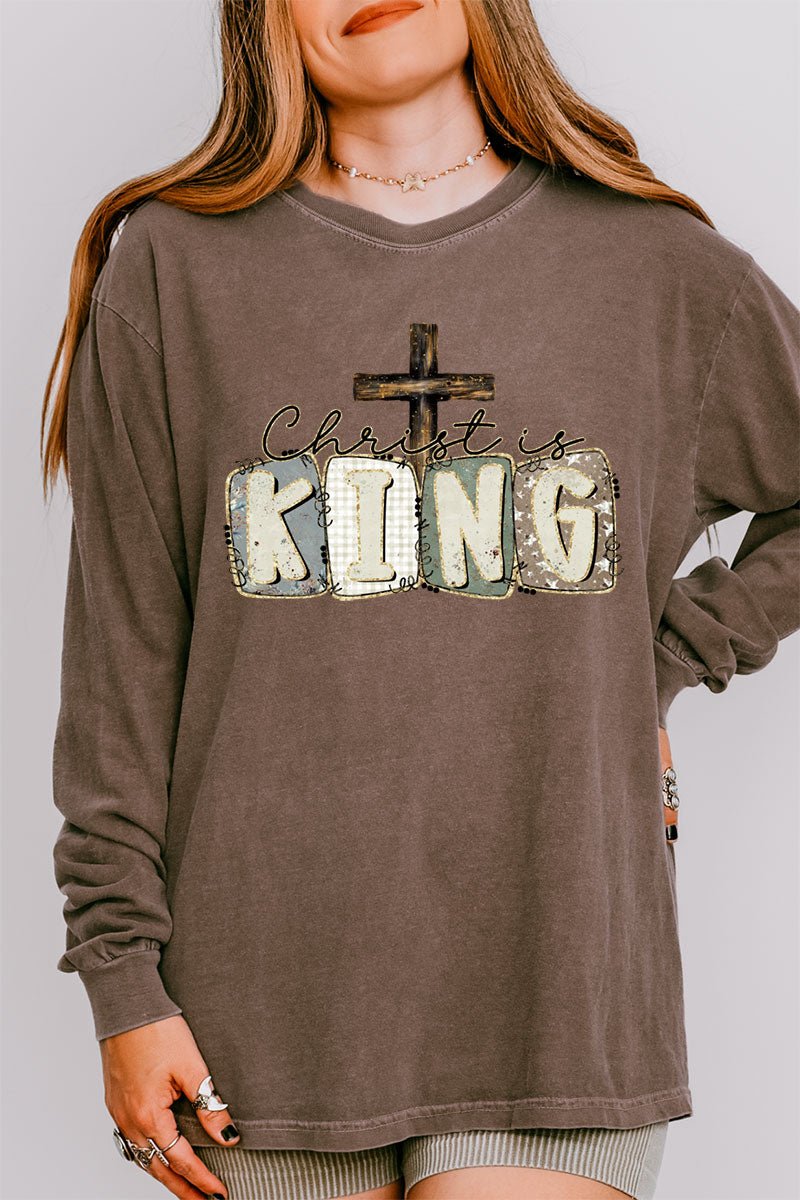 Doodle Christ Is King Comfort Colors Heavyweight Long Sleeve T-Shirt - Wholesale Accessory Market
