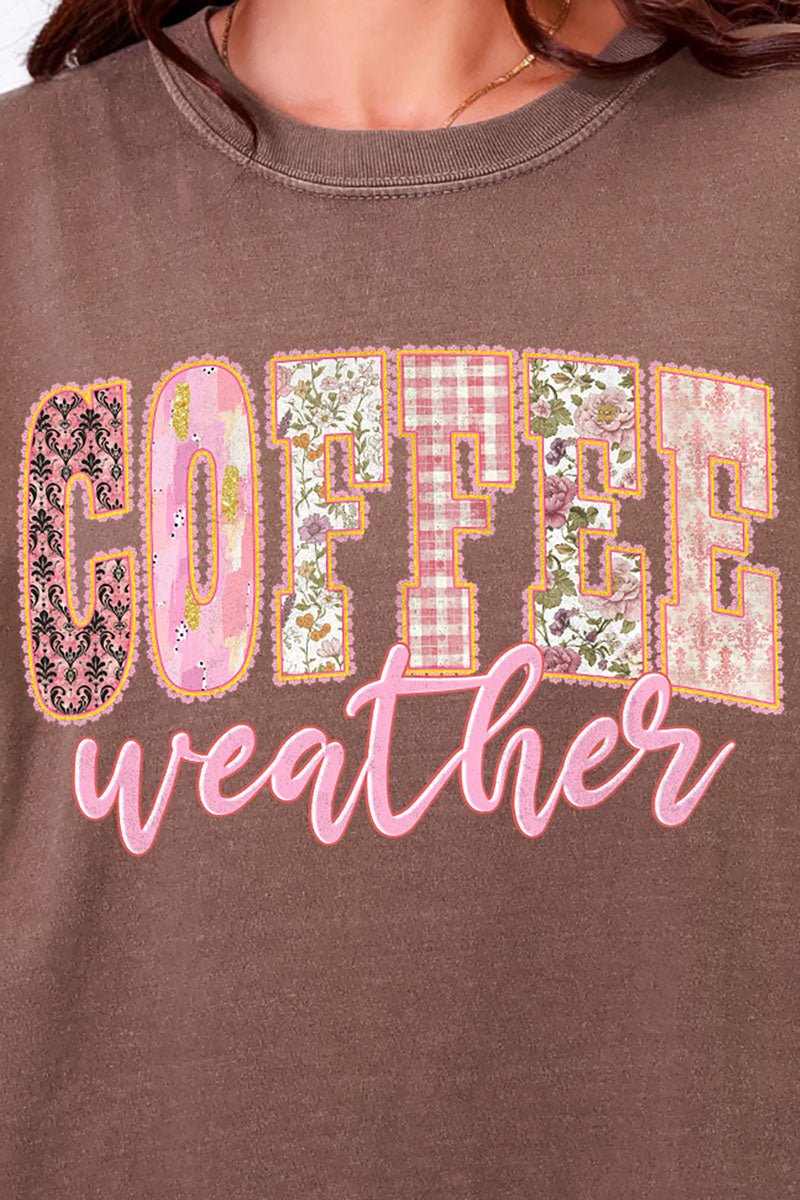 Pink Lace Coffee Weather Comfort Colors Heavyweight Long Sleeve T-Shirt - Wholesale Accessory Market