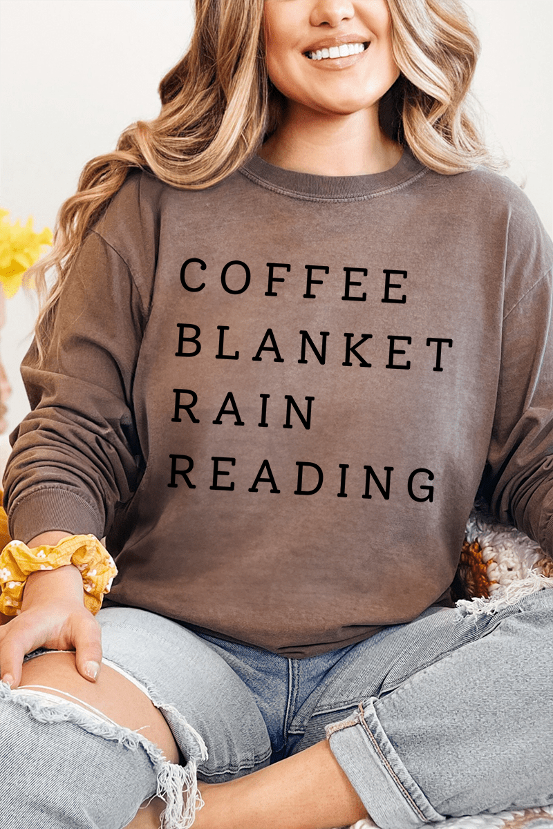 Rainy Day Reading Comfort Colors Heavyweight Long T-Shirt - Wholesale Accessory Market