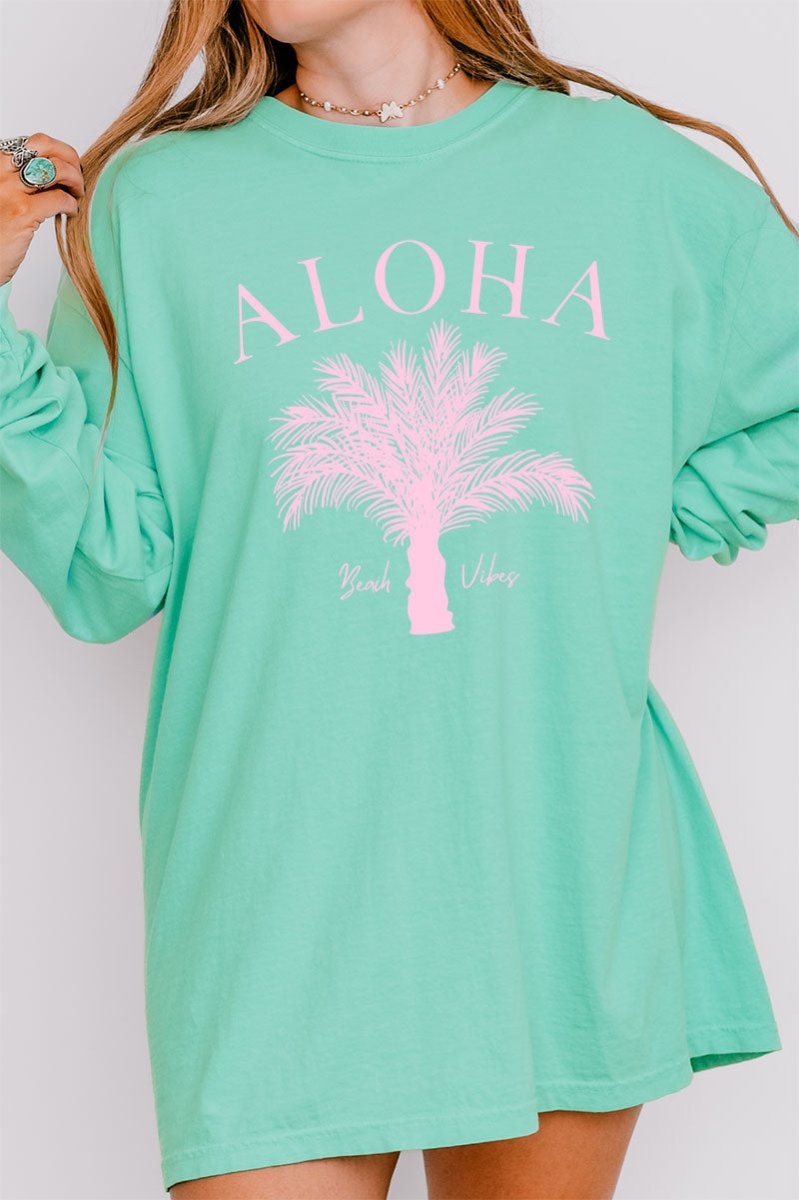 Aloha Vibes Comfort Colors Heavyweight Long Sleeve T-Shirt - Wholesale Accessory Market