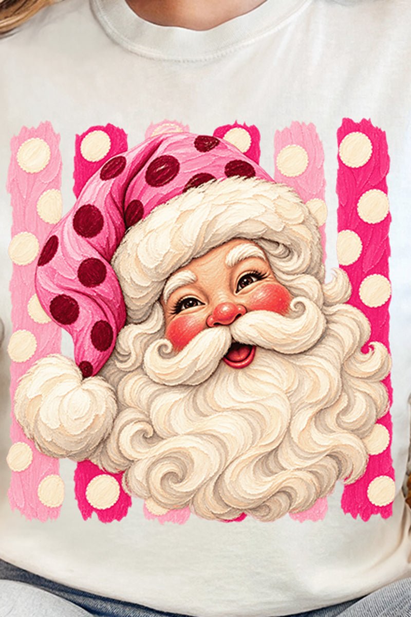 Pink Dot Jolly Santa Comfort Colors Heavyweight Long T-Shirt - Wholesale Accessory Market