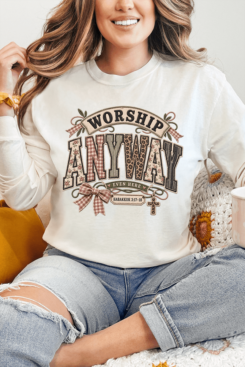 Worship Anyway Comfort Colors Heavyweight Long T-Shirt - Wholesale Accessory Market
