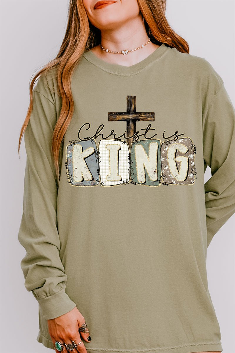 Doodle Christ Is King Comfort Colors Heavyweight Long Sleeve T-Shirt - Wholesale Accessory Market