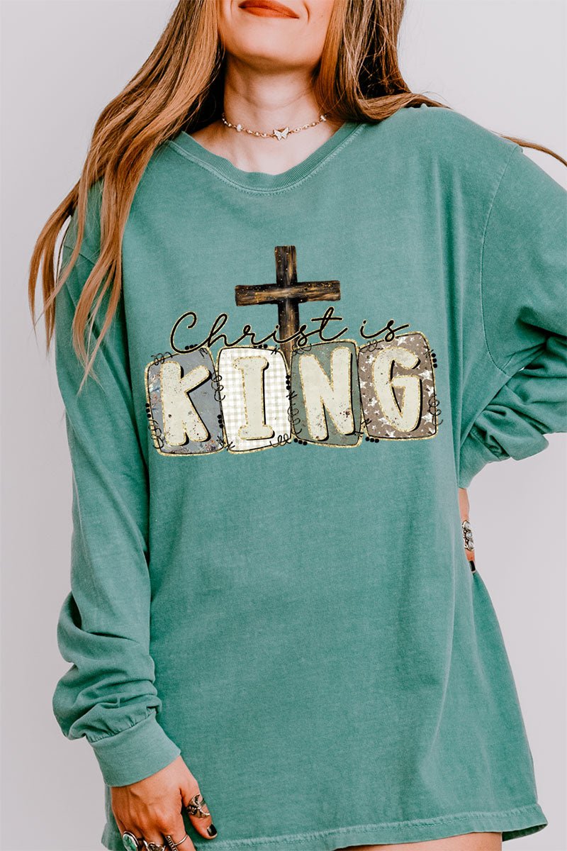 Doodle Christ Is King Comfort Colors Heavyweight Long Sleeve T-Shirt - Wholesale Accessory Market