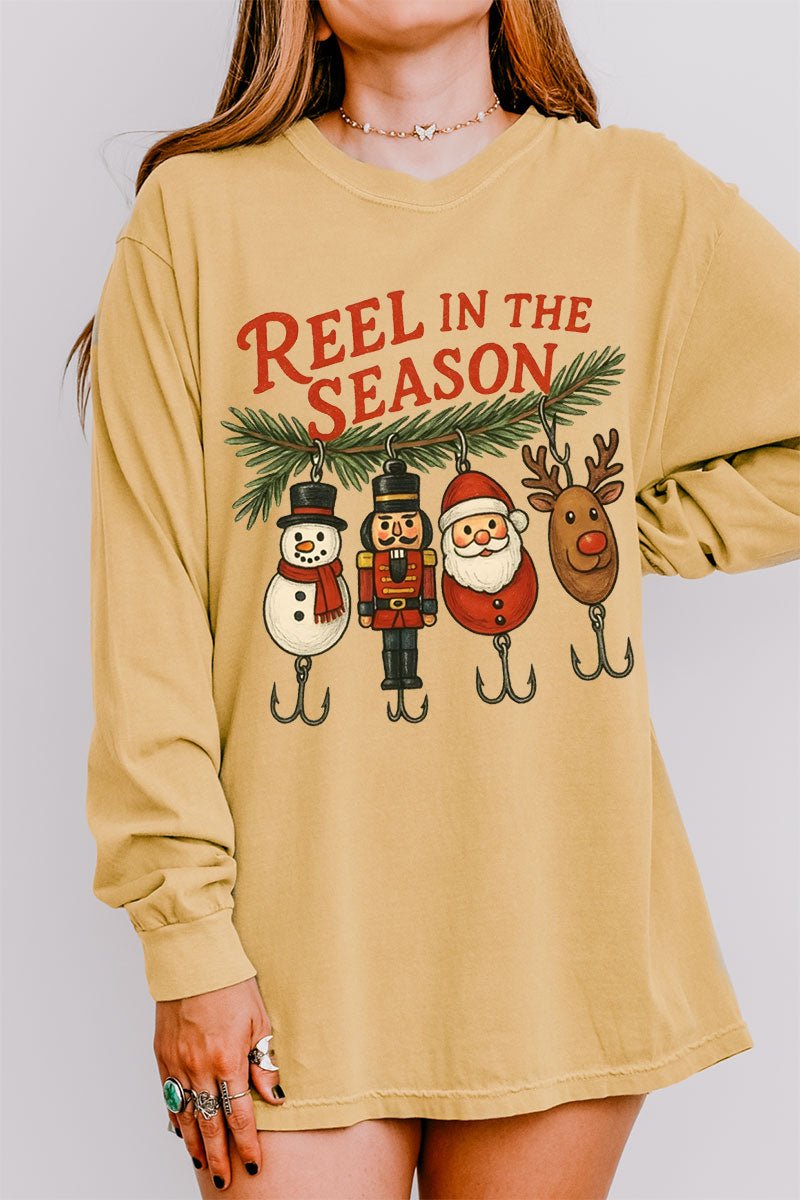 Reel In The Season Comfort Colors Heavyweight Long Sleeve T-Shirt - Wholesale Accessory Market