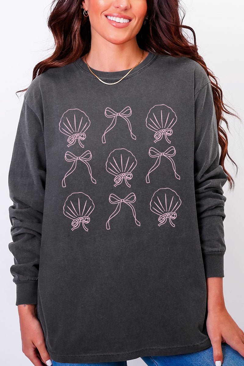 Bows And Shells Comfort Colors Heavyweight Long Sleeve T-Shirt - Wholesale Accessory Market