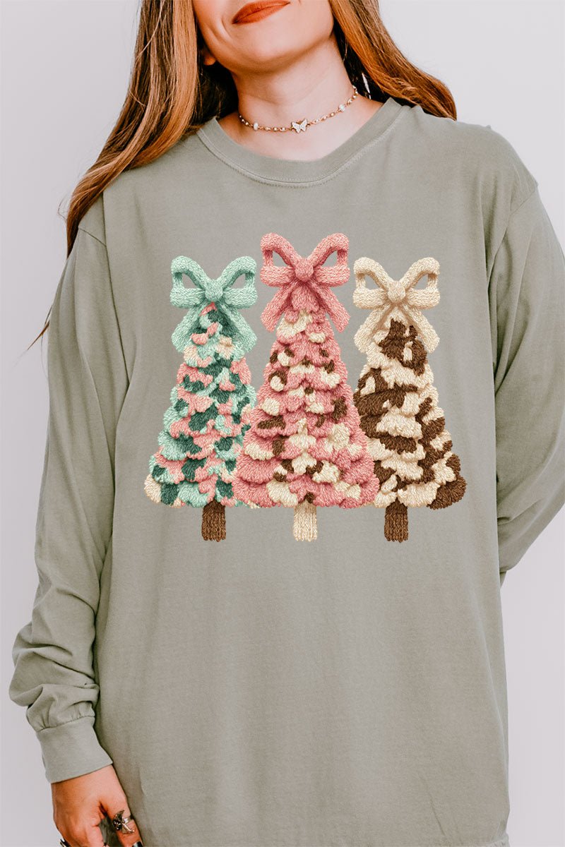 Faux Yarn Coquette Trio Comfort Colors Heavyweight Long Sleeve T-Shirt - Wholesale Accessory Market