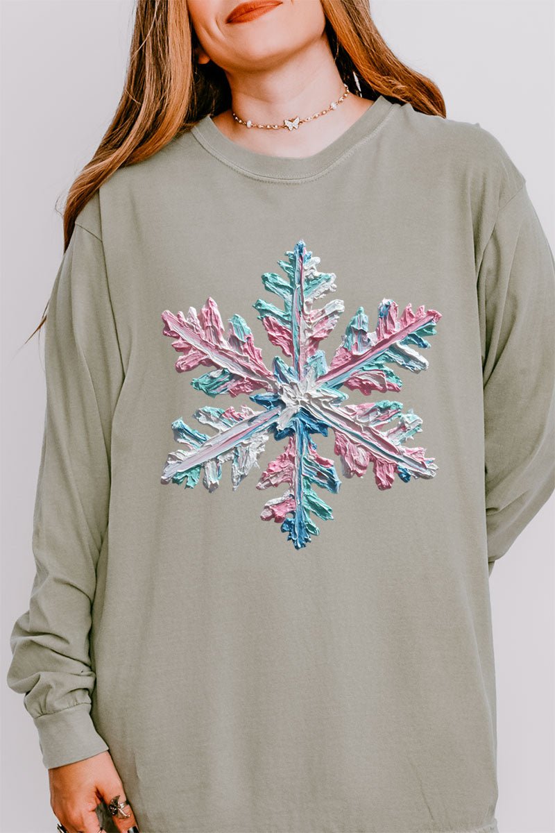The Painted Snowflake Comfort Colors Heavyweight Long Sleeve T-Shirt - Wholesale Accessory Market