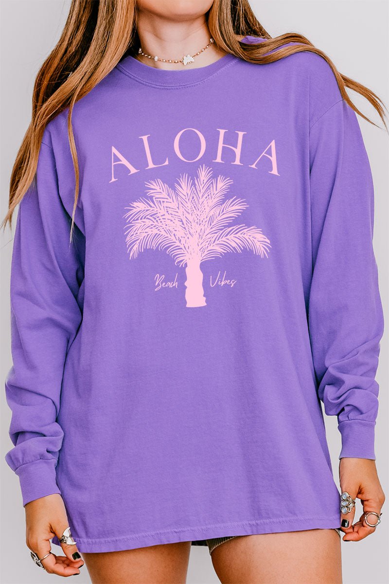 Aloha Vibes Comfort Colors Heavyweight Long Sleeve T-Shirt - Wholesale Accessory Market