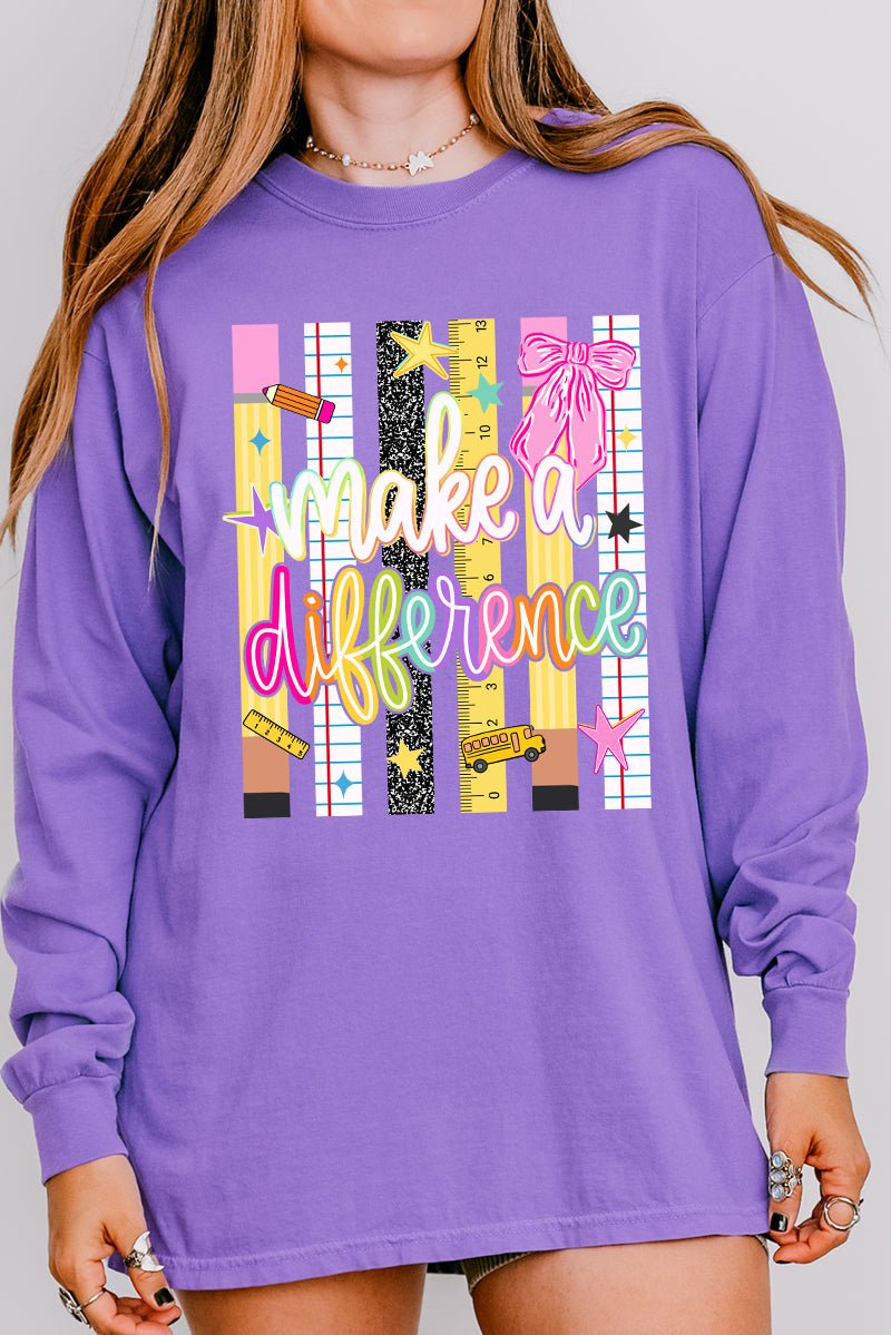 Make A Difference Comfort Colors Heavyweight Long Sleeve T-Shirt - Wholesale Accessory Market