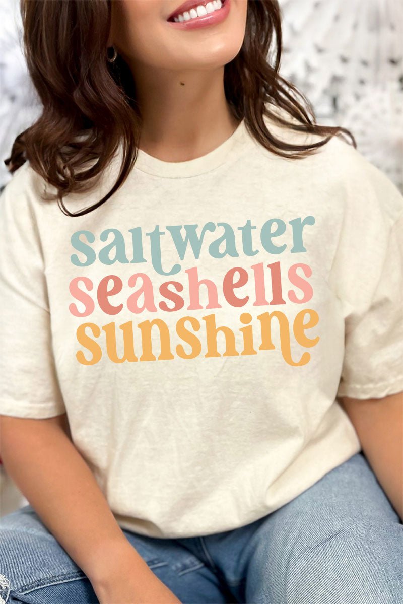 Saltwater Seashells Sunshine Combed Cotton T-Shirt - Wholesale Accessory Market